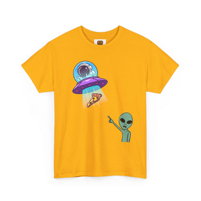 Alien Abduction Pizza T‑Shirt — Funny UFO Graphic Tee