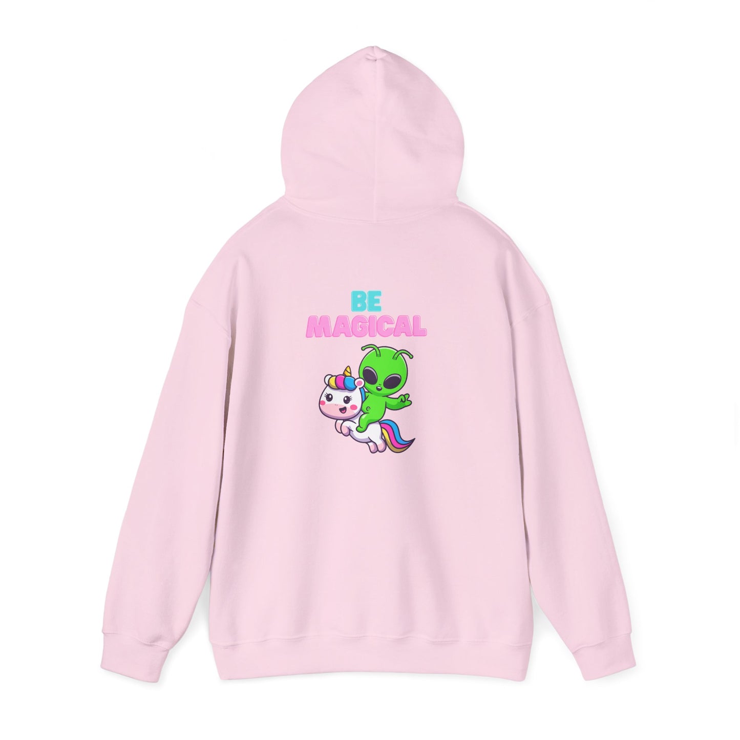 Magical Alien Riding Unicorn Hoodie — Cute Pastel Space Fantasy Sweatshirt