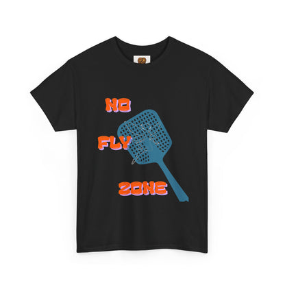 No Fly Zone T‑Shirt — Retro Mosquito Swatter Graphic Tee