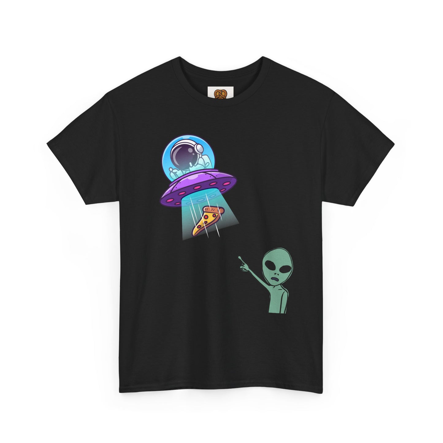 Alien Abduction Pizza T‑Shirt — Funny UFO Graphic Tee