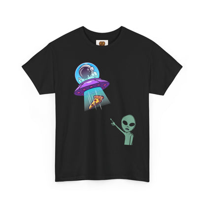 Alien Abduction Pizza T‑Shirt — Funny UFO Graphic Tee