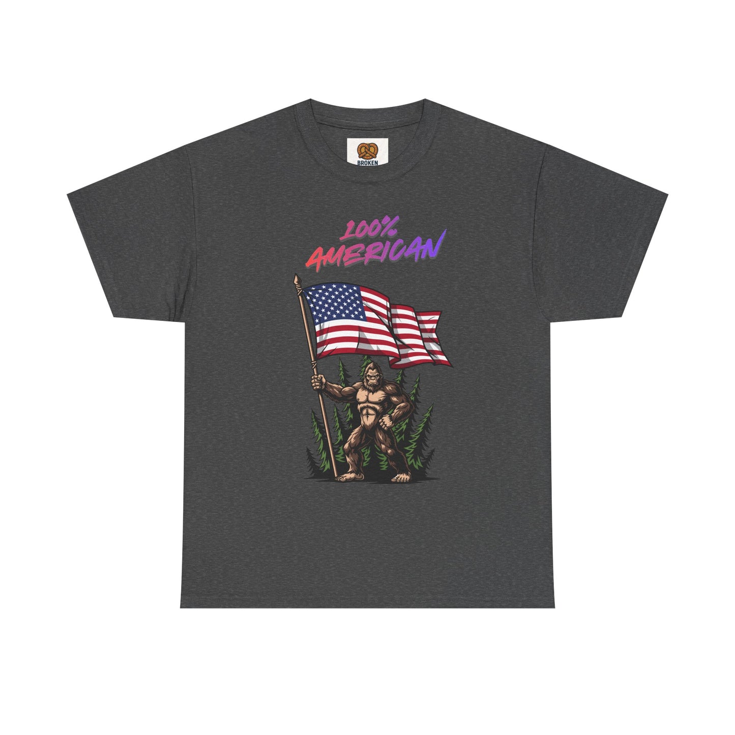 100% American T-Shirt — Retro Patriotic Flag Graphic Tee