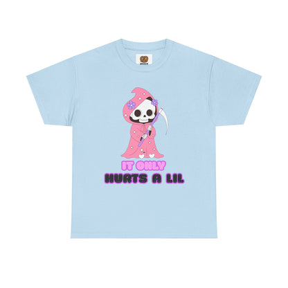 It Only Hurts A Lil Grim Reaper Tee — Cute Goth Skull T-Shirt