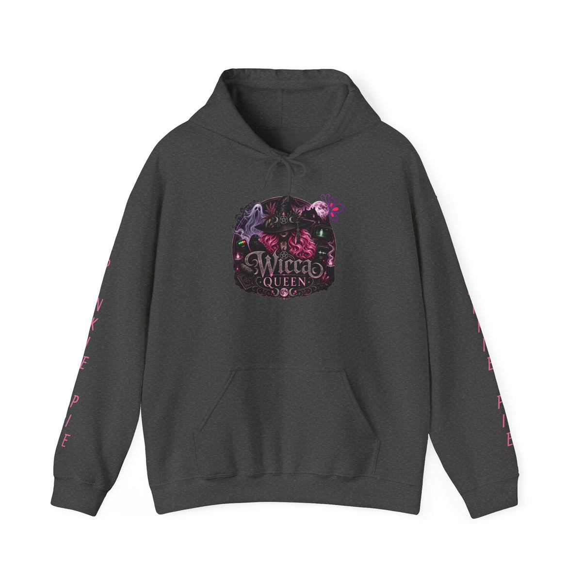 Wicca Queen Hoodie - Gothic Witchy Sweatshirt with Floral Skull Design