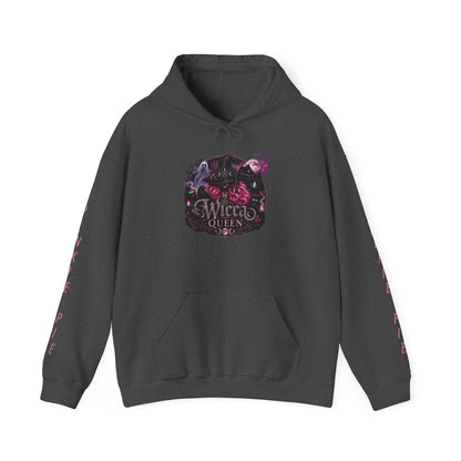 Wicca Queen Hoodie - Gothic Witchy Sweatshirt with Floral Skull Design