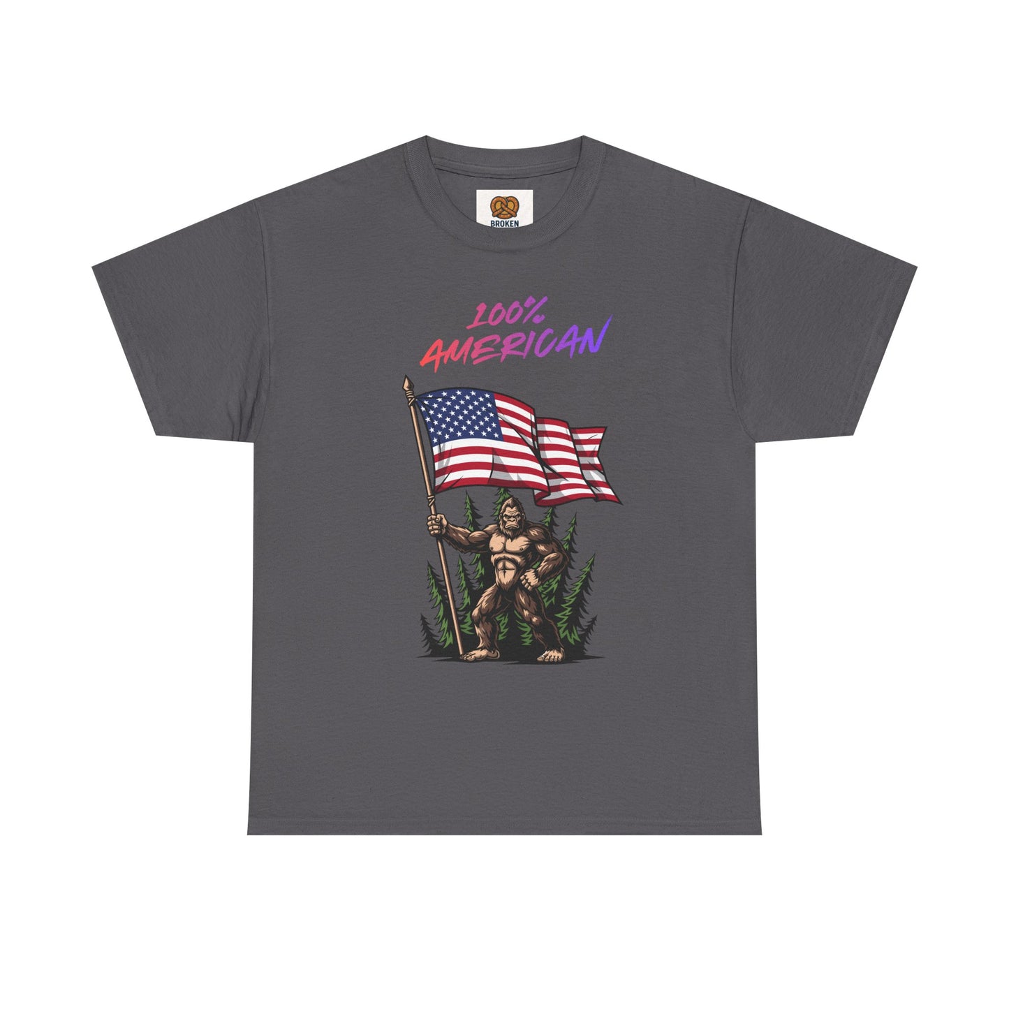 100% American T-Shirt — Retro Patriotic Flag Graphic Tee