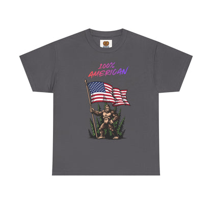 100% American T-Shirt — Retro Patriotic Flag Graphic Tee