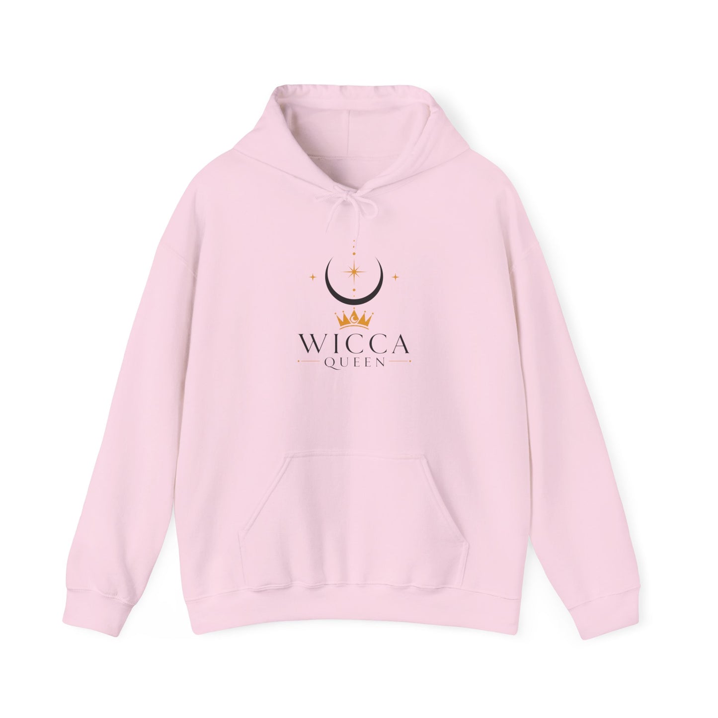 Witchy Cat Hoodie — 'Wicca Queen' Crescent Moon & Black Cat Spiritual Pullover