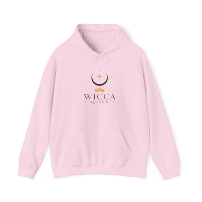 Witchy Cat Hoodie — 'Wicca Queen' Crescent Moon & Black Cat Spiritual Pullover