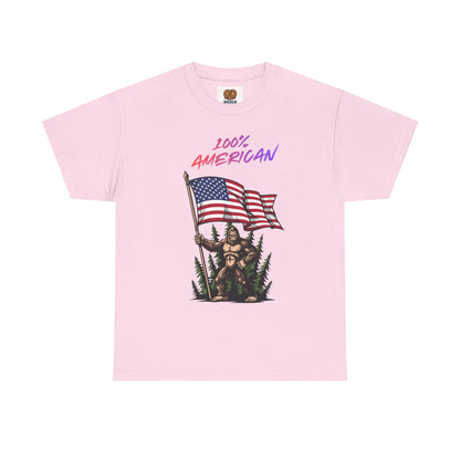 100% American T-Shirt — Retro Patriotic Flag Graphic Tee