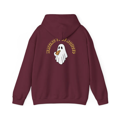 Ghost Eating Pizza Hoodie — Walking Is Overrated Graphic Sweatshirt