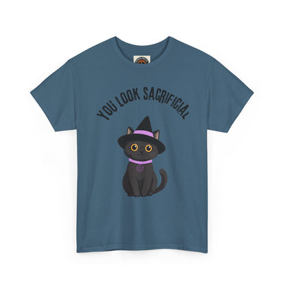You Look Sacrificial Black Cat Halloween T-Shirt — Cute Witch Cat Tee for Halloween