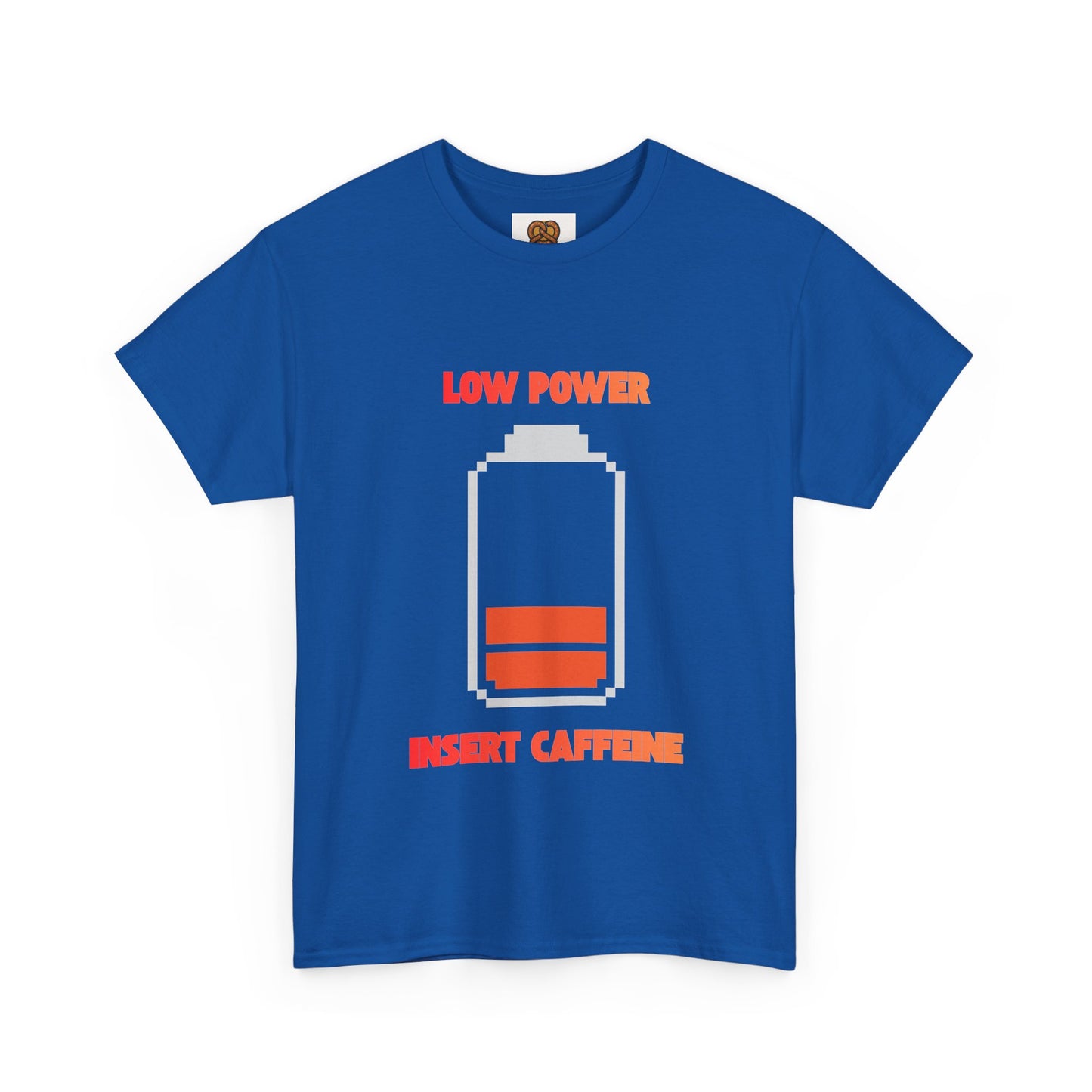 Low Power Insert Caffeine T‑Shirt — Funny Retro Battery Coffee Tee