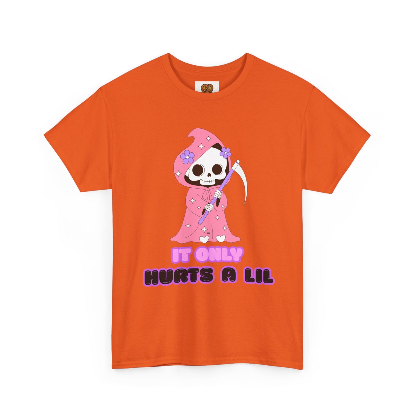 It Only Hurts A Lil Grim Reaper Tee — Cute Goth Skull T-Shirt