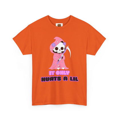 It Only Hurts A Lil Grim Reaper Tee — Cute Goth Skull T-Shirt