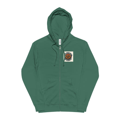 Danger Caution Zip-Up Hoodie — "Spaz & Phobos" Graphic Fleece Jacket