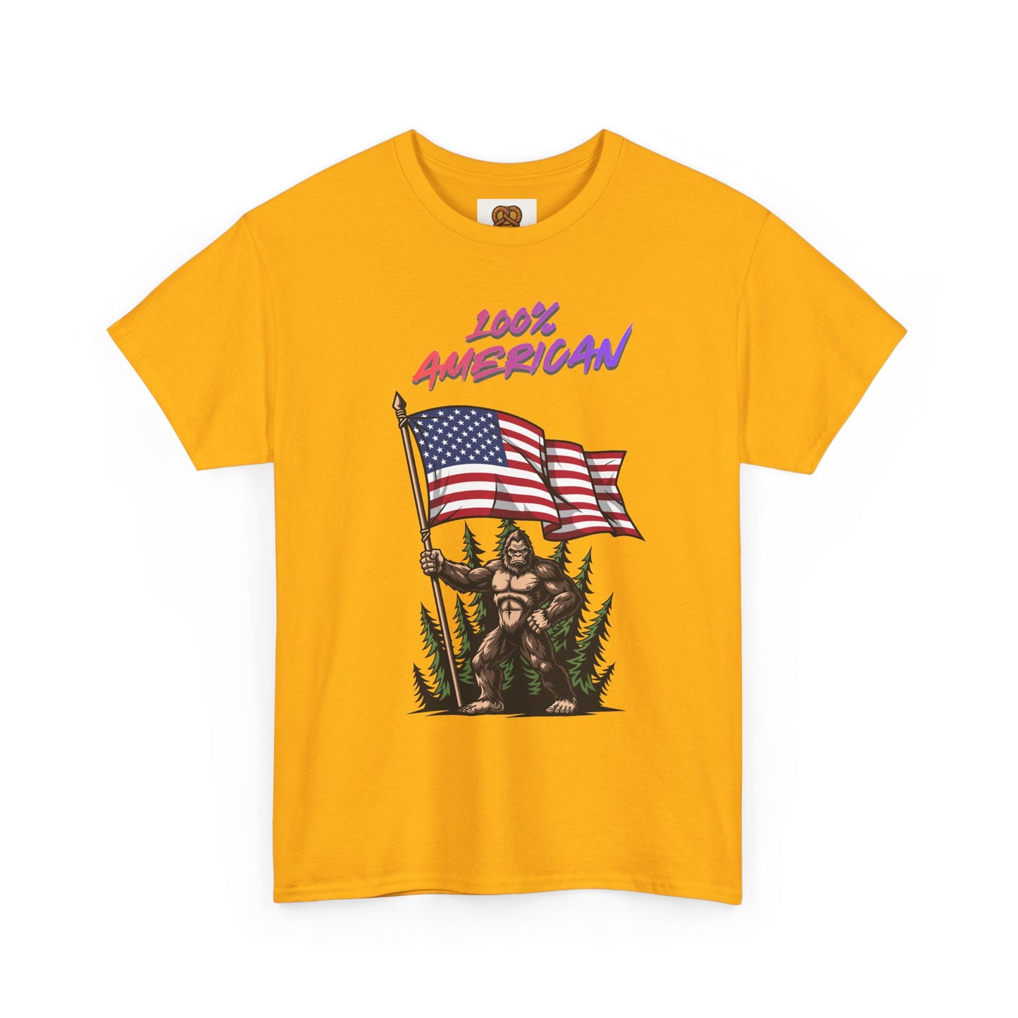 100% American T-Shirt — Retro Patriotic Flag Graphic Tee