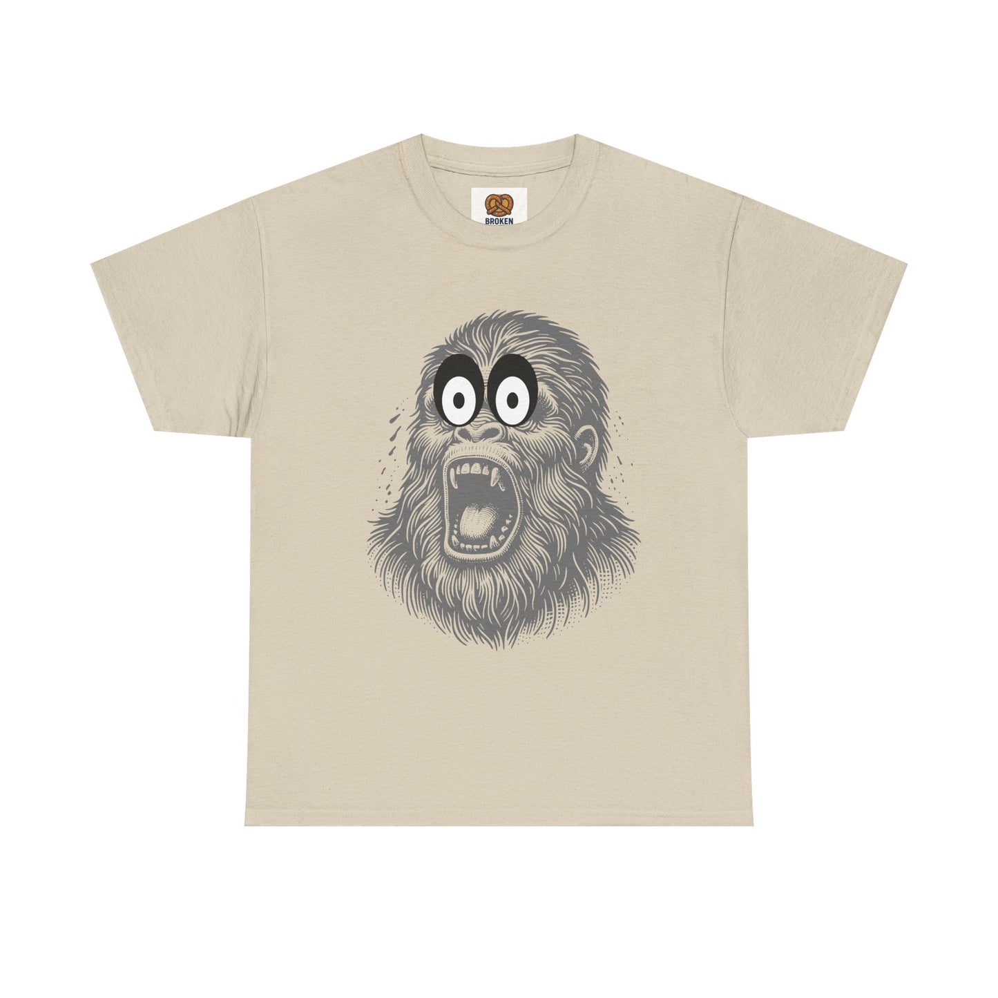 Screaming Ape Graphic Tee — Retro Monochrome Primate Design