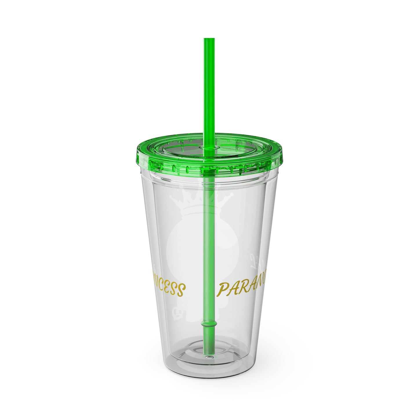 16oz Acrylic Tumbler with Straw — Cute Purple Blue Character 'Paranormal' Drink Cup