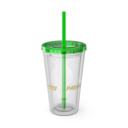 16oz Acrylic Tumbler with Straw — Cute Purple Blue Character 'Paranormal' Drink Cup