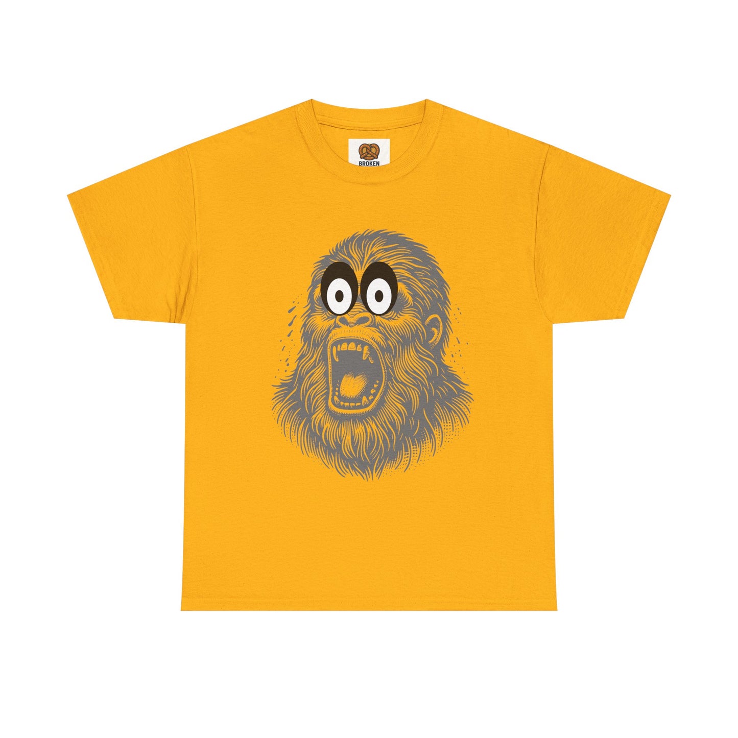 Screaming Ape Graphic Tee — Retro Monochrome Primate Design