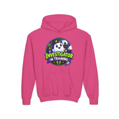 Youth Hoodie — "Investigator in Training" Cute Ghost Detective Kids Pullover