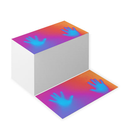 Vibrant Neon Hands Business Cards — Gradient UV Glow Networking Cards