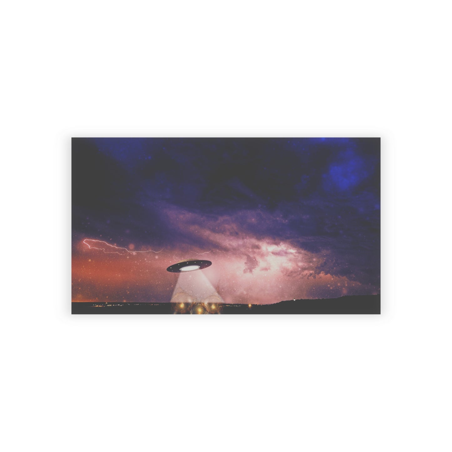 UFO Nightscape Business Cards — Alien Abduction Scenic Cards