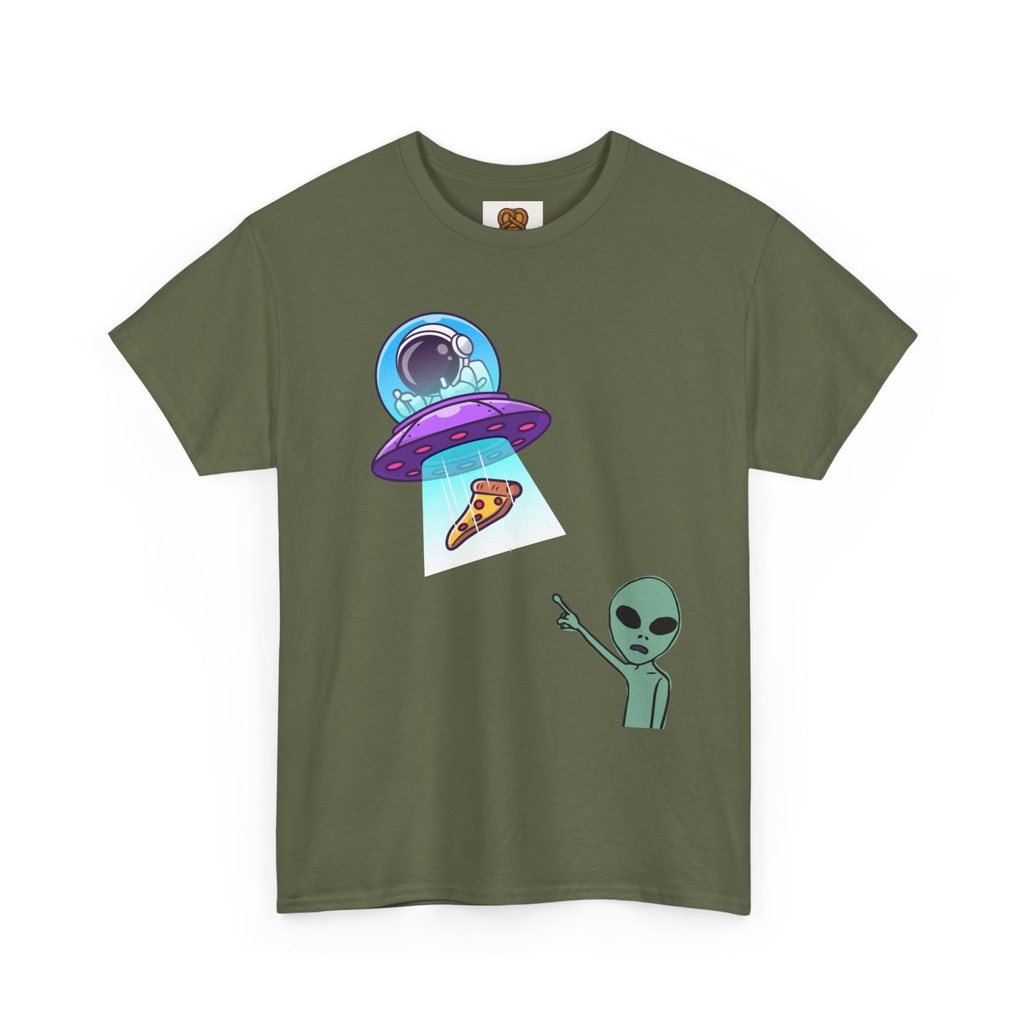 Alien Abduction Pizza T‑Shirt — Funny UFO Graphic Tee
