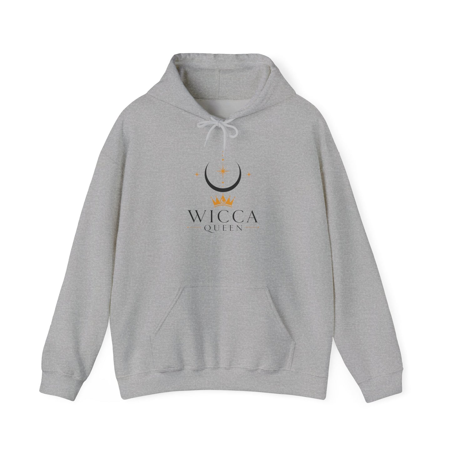 Witchy Cat Hoodie — 'Wicca Queen' Crescent Moon & Black Cat Spiritual Pullover