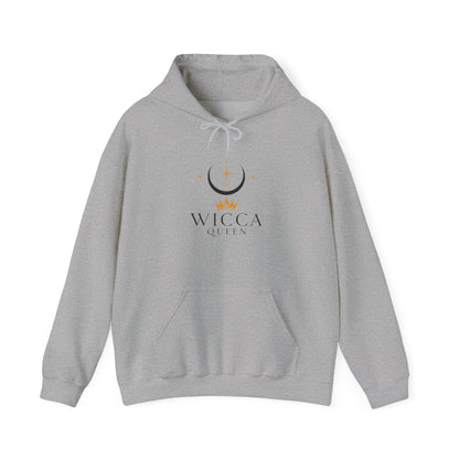 Witchy Cat Hoodie — 'Wicca Queen' Crescent Moon & Black Cat Spiritual Pullover