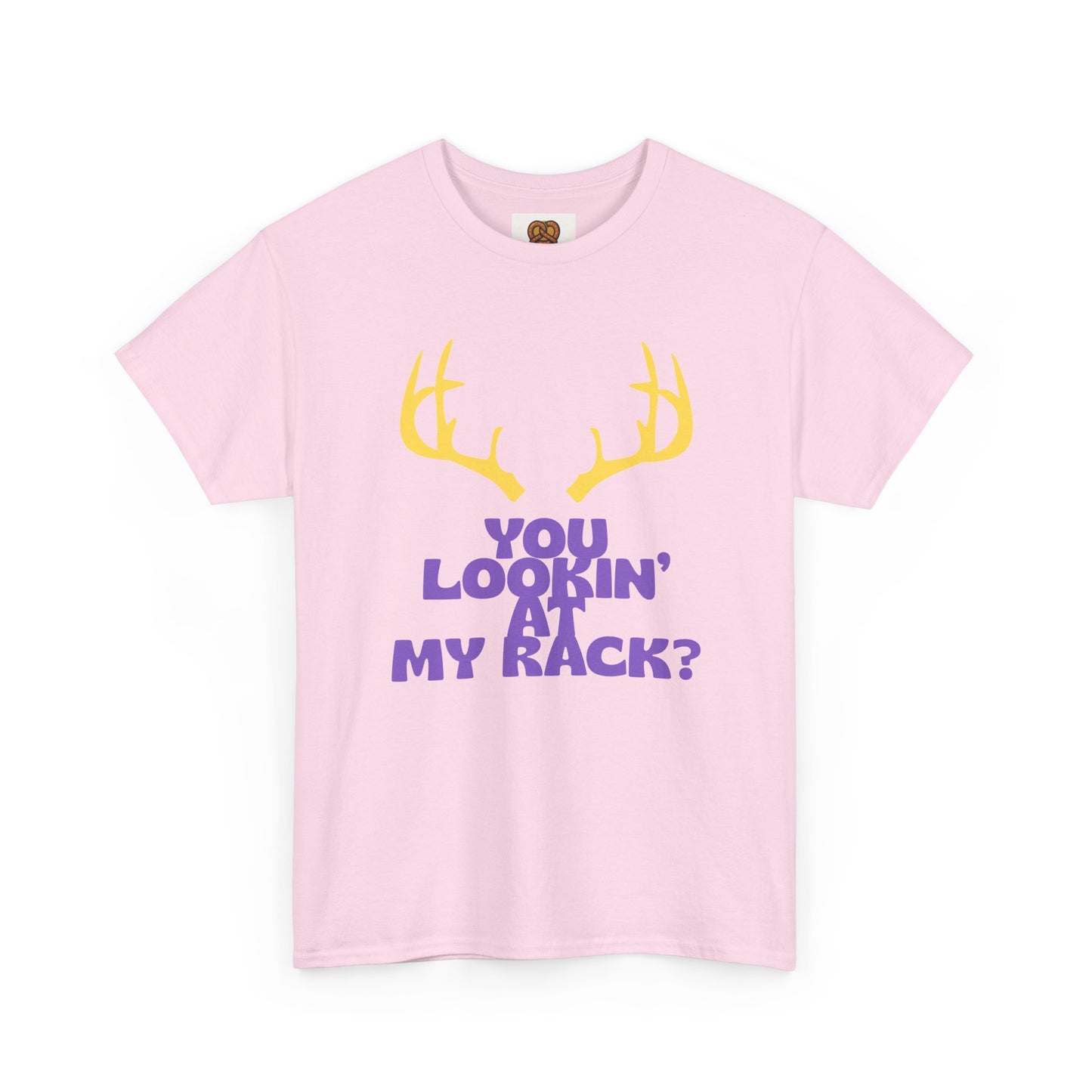 Funny Antler T-Shirt — "You Lookin' at My Rack?" Hunting Humor Tee
