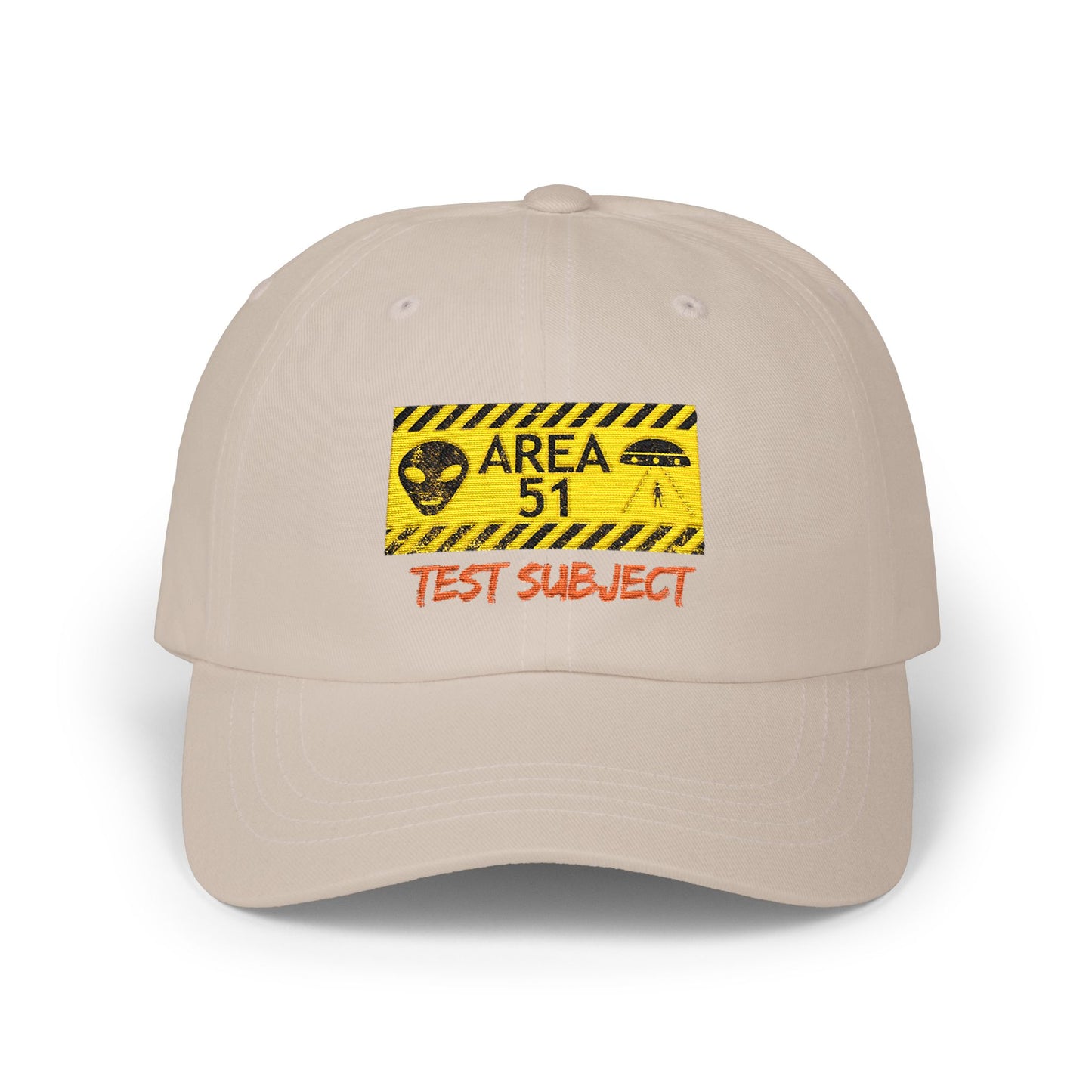 Area 51 'Test Subject' Dad Cap – Alien Warning Embroidered Hat