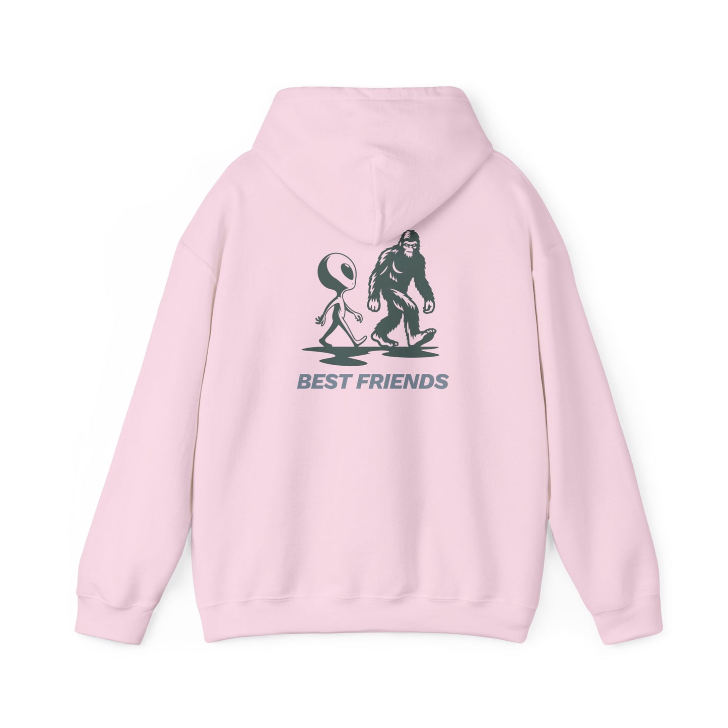 Best Friends Hoodie — Bigfoot & Alien Graphic Pullover