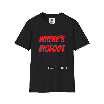 Where's Bigfoot T-Shirt — Hidden Monster Graphic Tee with Game on Back