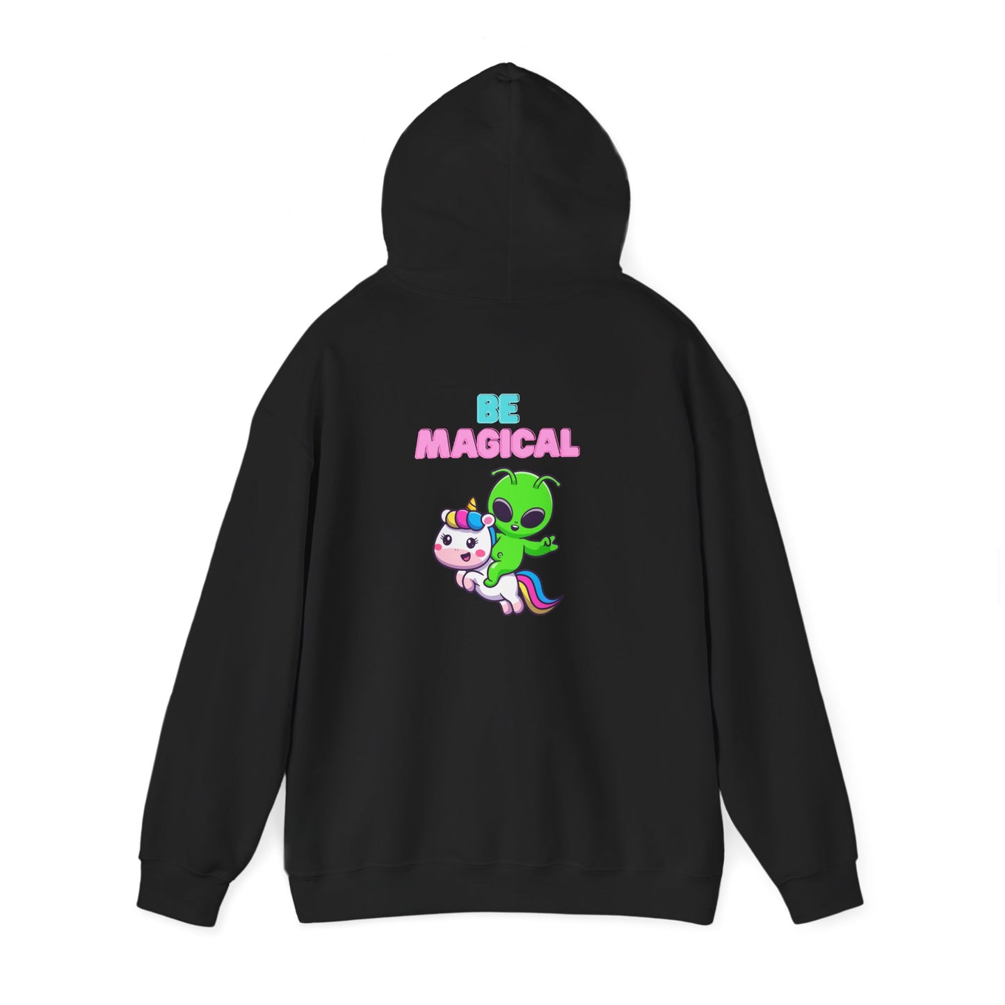 Magical Alien Riding Unicorn Hoodie — Cute Pastel Space Fantasy Sweatshirt