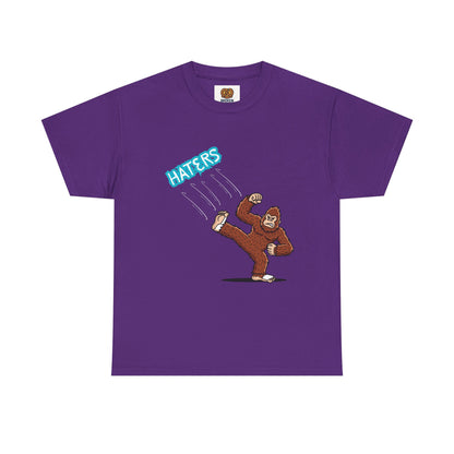 Bigfoot Kicking Haters Tee — Funny Sasquatch Graphic T-Shirt