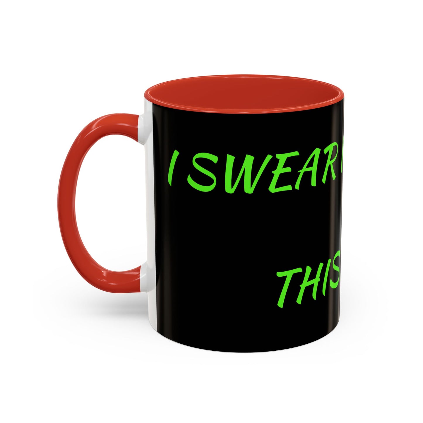 Funny Coffee Mug - "Dear It's Coffee Time" Neon Green Accent Mug (11/15oz)