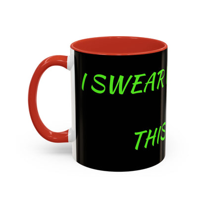 Funny Coffee Mug - "Dear It's Coffee Time" Neon Green Accent Mug (11/15oz)