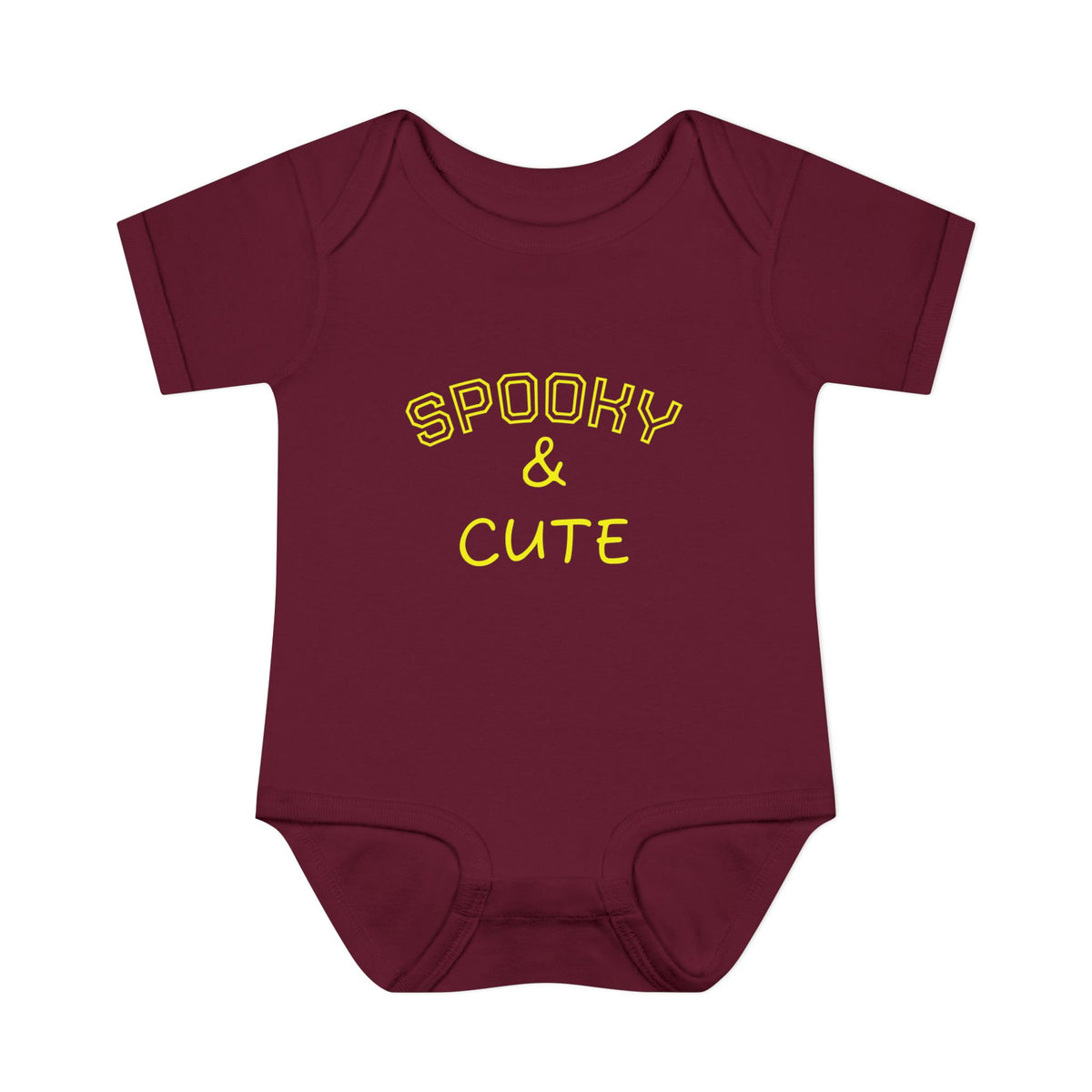 Infant Bodysuit - "Spooky & Cute" Halloween Baby Onesie (Orange)