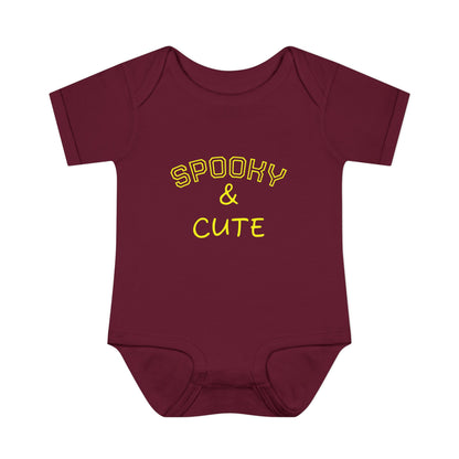 Infant Bodysuit - "Spooky & Cute" Halloween Baby Onesie (Orange)