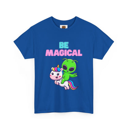 Be Magical Alien Riding Unicorn T-Shirt — Cute Kawaii Graphic Tee