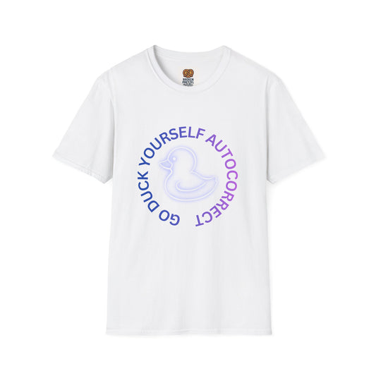 Duck Rubber Duck Graphic Tee — "Go Duck Yourself Autocorrect" Funny Pastel T-Shirt