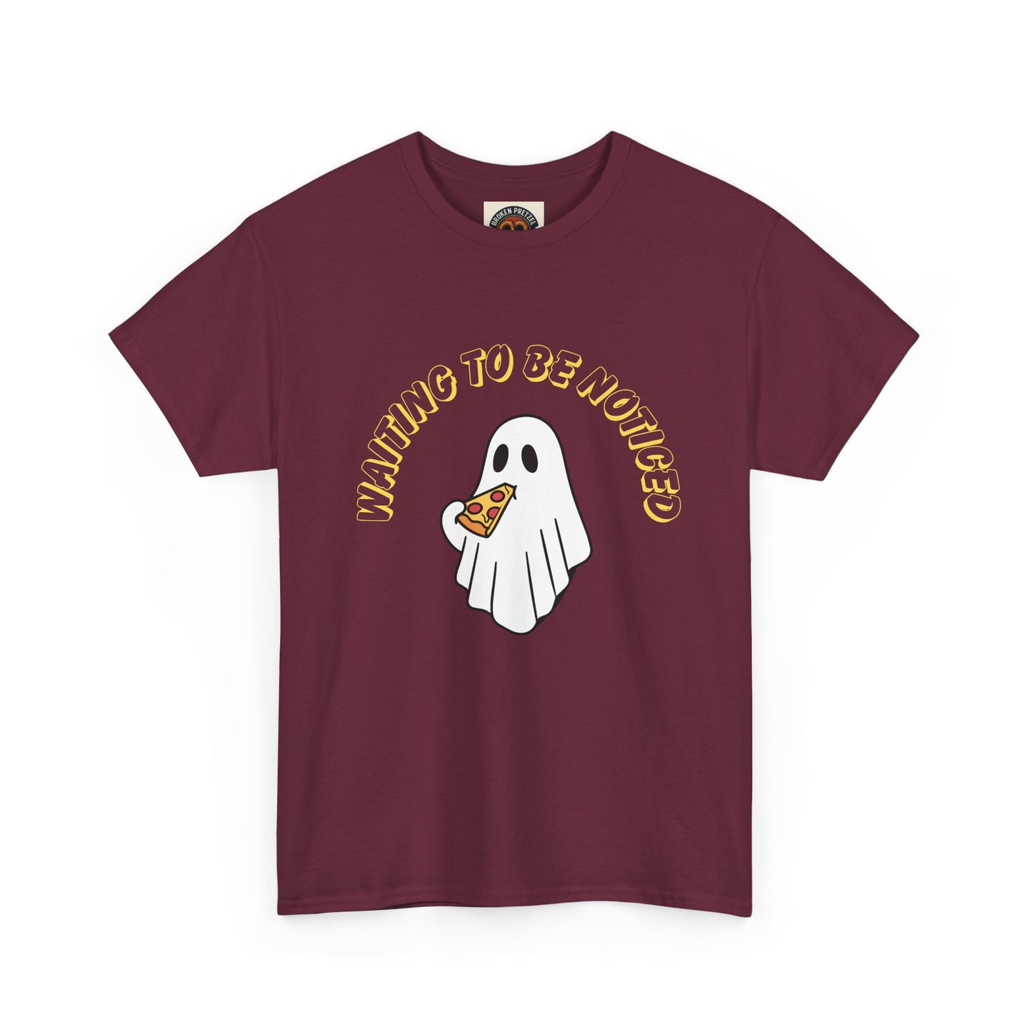 Ghost Holding Pizza "Waiting to Be Noticed" T‑Shirt
