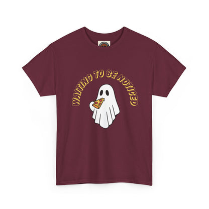 Ghost Holding Pizza "Waiting to Be Noticed" T‑Shirt