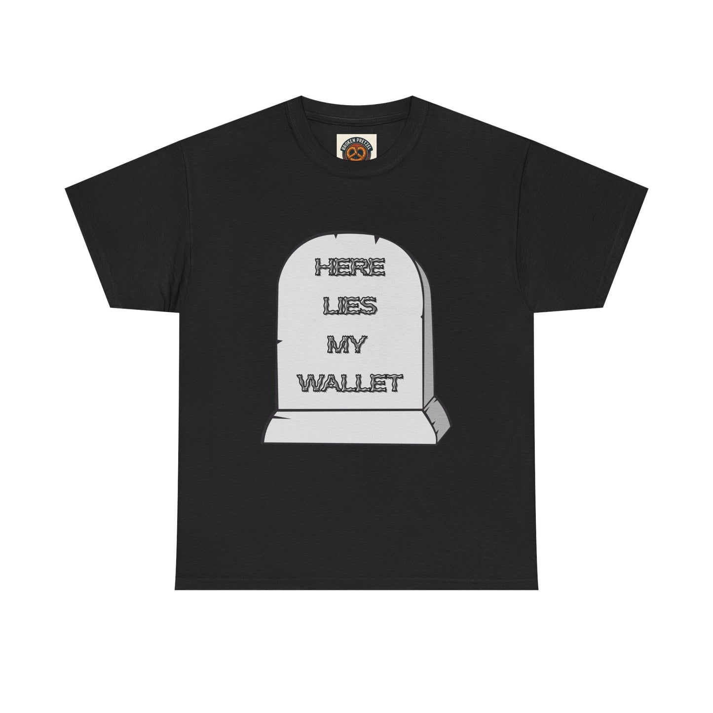 Here Lies My Wallet Tombstone T-Shirt — Funny Grim Reaper Money Joke Tee
